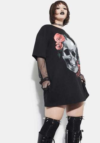 Eternal Lonely Vigil Fishnet Graphic Tee