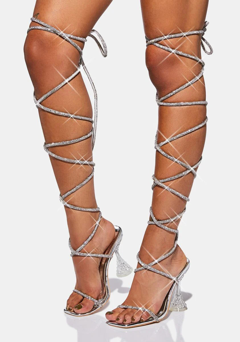 Bling Bling Lace Up Heels