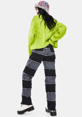 Charcoal Shredder Wide Leg Jeans