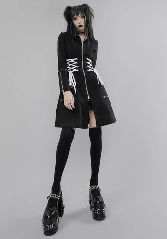 Faux Affliction Lace Up Trench Coat