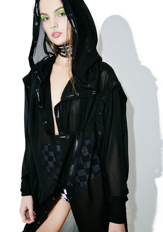 Darkness Falls Sheer Trench Coat