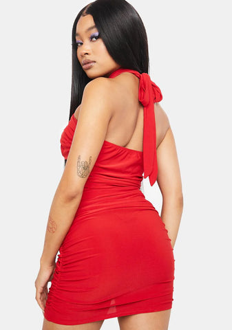 Rouge Obviously Chic Halter Mini Dress