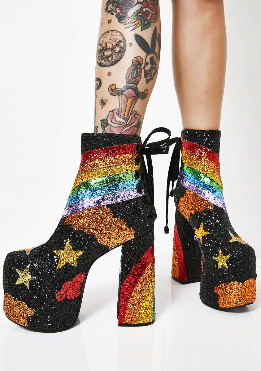 Rainbow Shock Glitter Boots