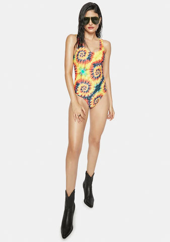 The Golden Girl Tie Dye 90s One-Piece Swimsuit