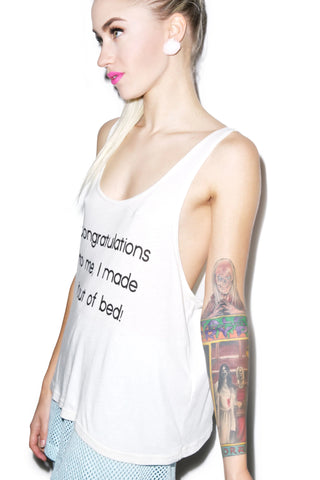 I Made It Boy Tank - White