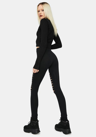 First Name Baddie Shredded Leggings