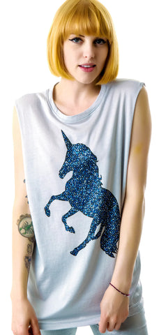 Unicorn Sparkles Tank - Light Gray