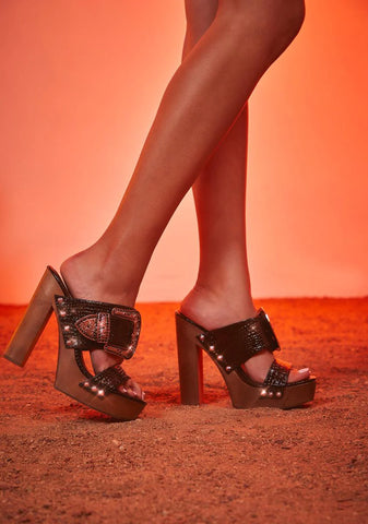 Rodeo Chic Rhinestone Buckle Clogs