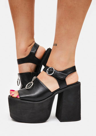 Dark Truth Be Told Platform Sandals