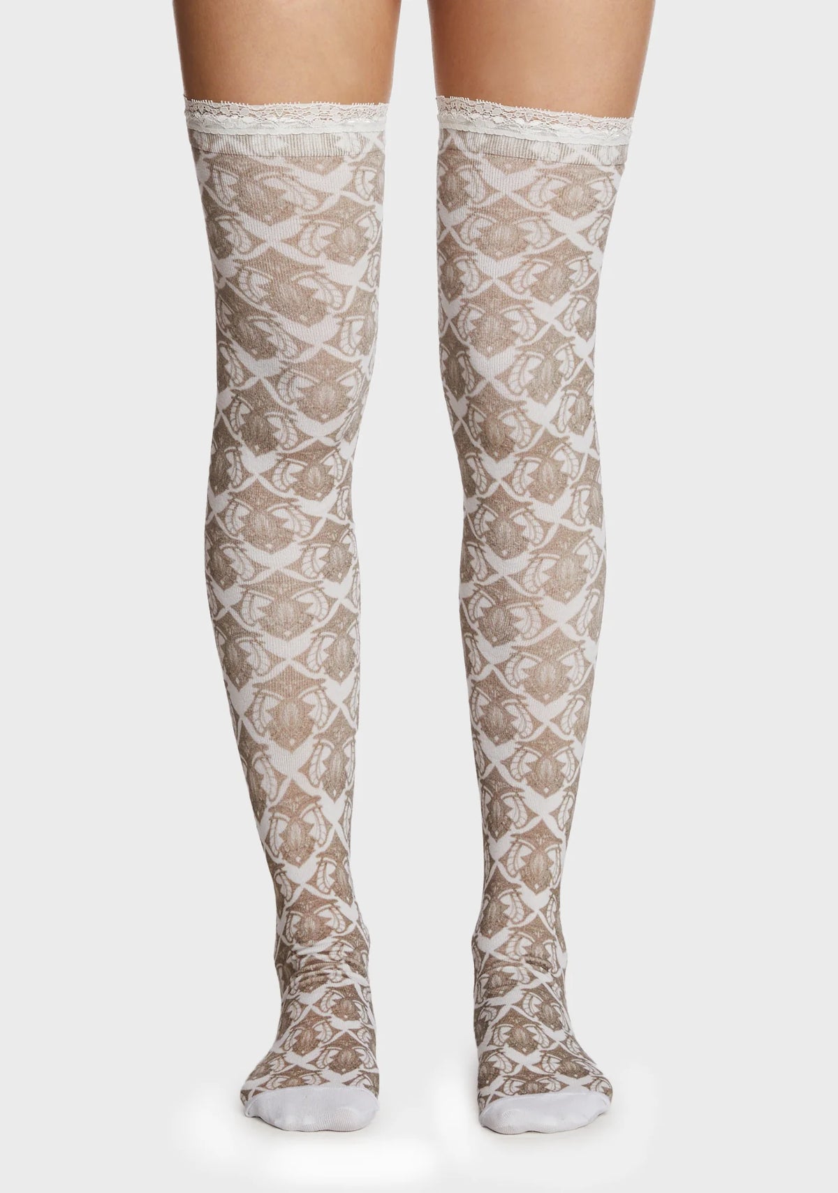 Mirror Mysteries Thigh-High Socks