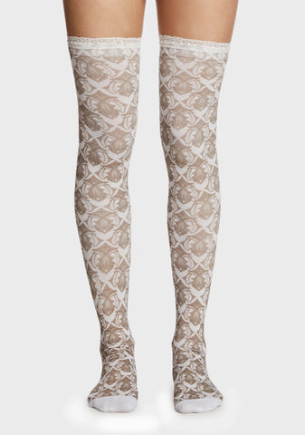 Mirror Mysteries Thigh-High Socks
