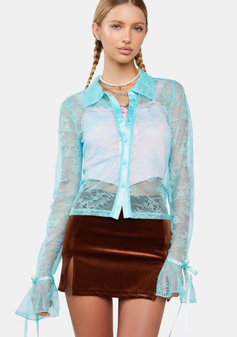 Tide Is High Lace Button Up Shirt