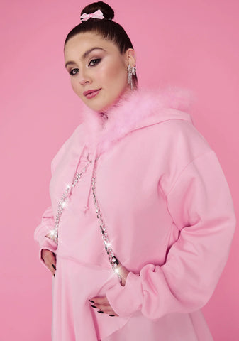 Plus Blinged N' Babied Rhinestone Hoodie