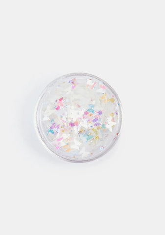 Dolly White Iridescent Butterfly Chunky Glitter