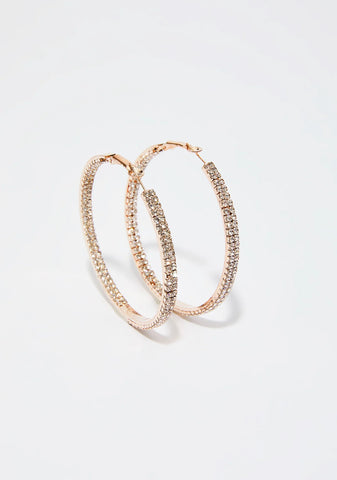 Light Flash Rhinestone Hoops