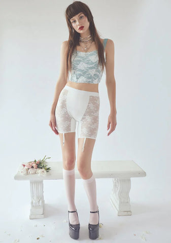 Ivory Leave It Behind Garter Shorts