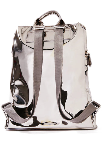 Silver Technoglow Metallic Backpack