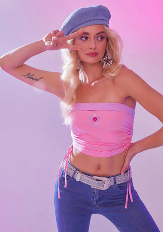 Stay Kind Peace Sign Tube Top