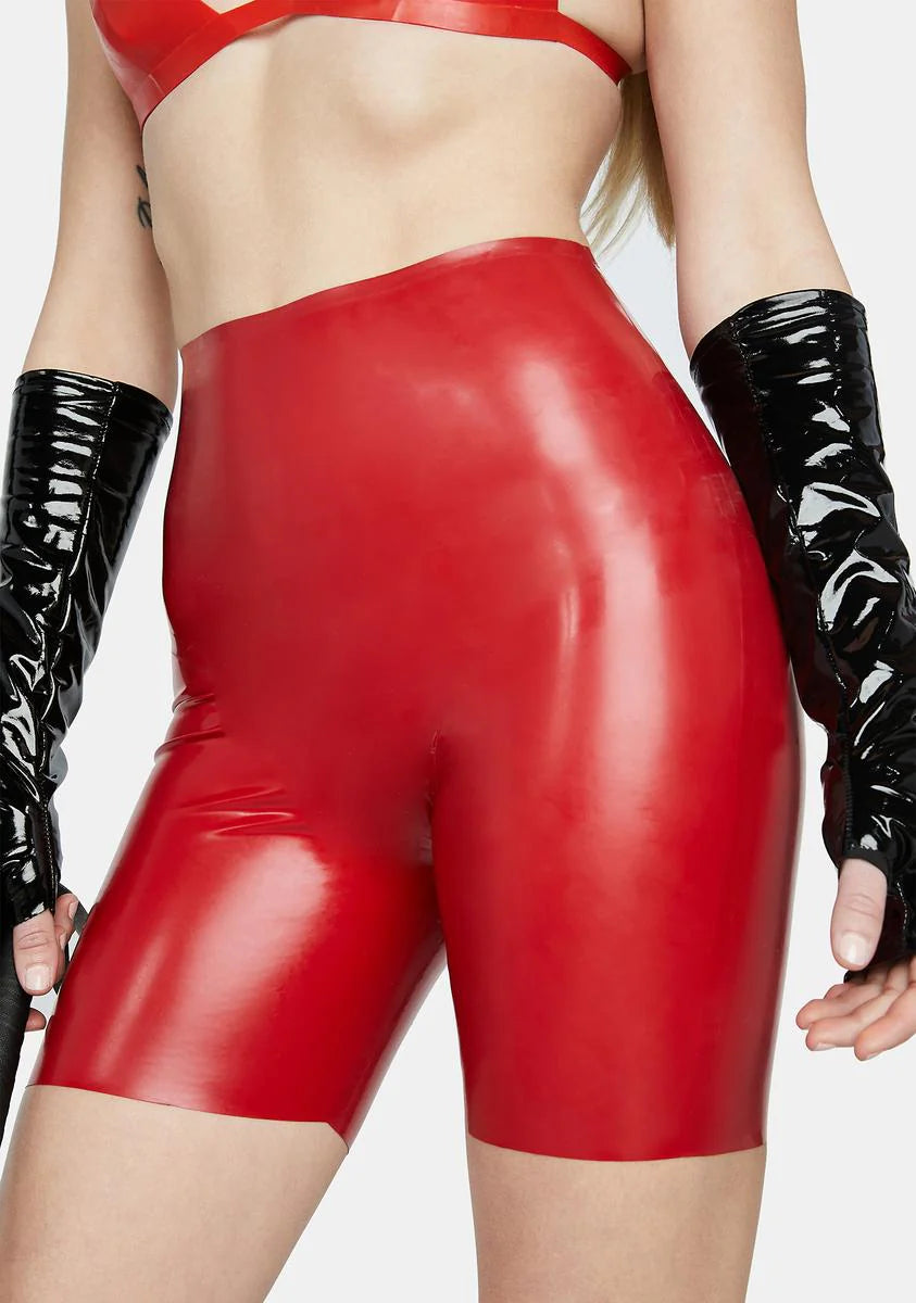 Red Latex Panty Shorts