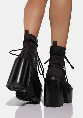 Never Grow Up Pinstripe Boots