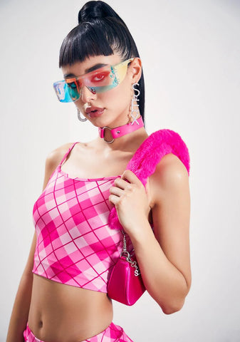 Diva Especially Gifted Plaid Tank Top