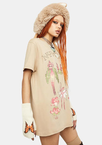 Woodland Creatures Oversized Graphic Tee