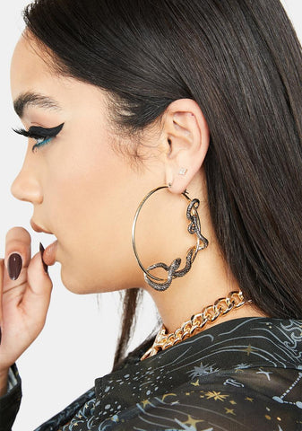 Won Me Over Snake Hoop Earrings