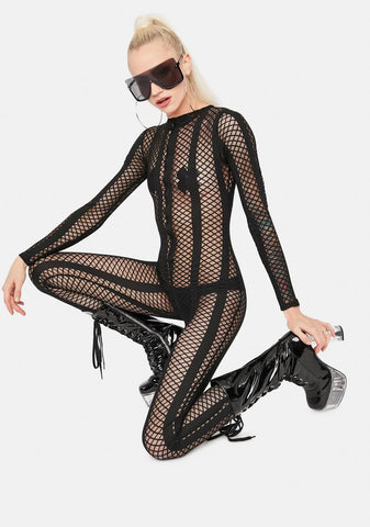 Your Bad Habit Fishnet Catsuit