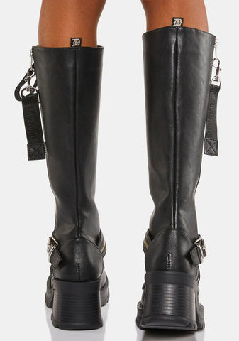 Bratty-206 Knee High Combat Boots