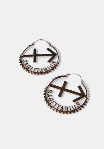 Reppin' Sagittarius Hoop Earrings
