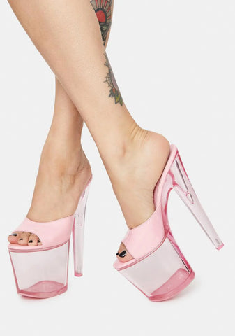 Pink Sasha Clear Platform Heels