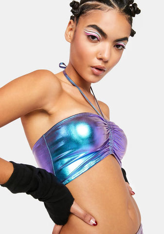 Electric Daze Metallic Tube Top