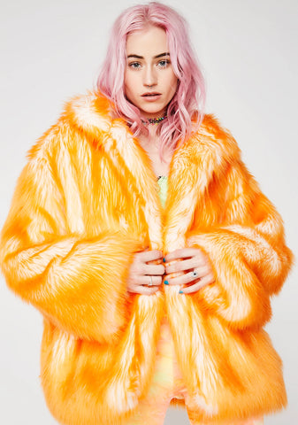 Tangerine Hip-Length Coat