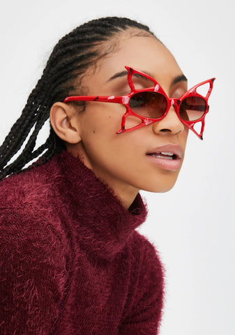 Red Butterfly Fantasy Sunglasses