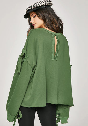 Humble Attitude Cut-Out Sweatshirt