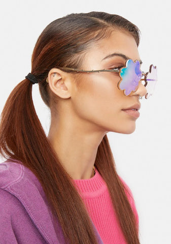 Iridescent Bloom Oversized Sunglasses