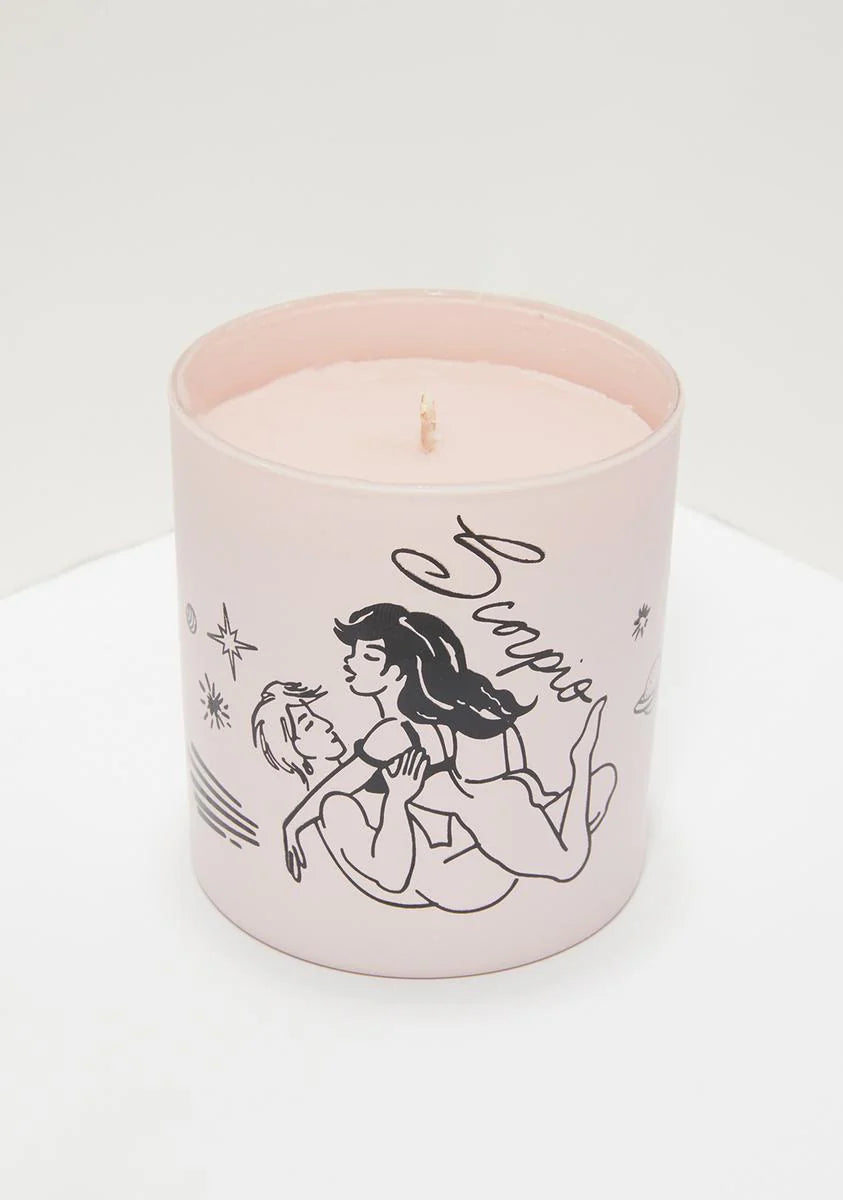 Pink Scorpio Zodiac Massage Candle