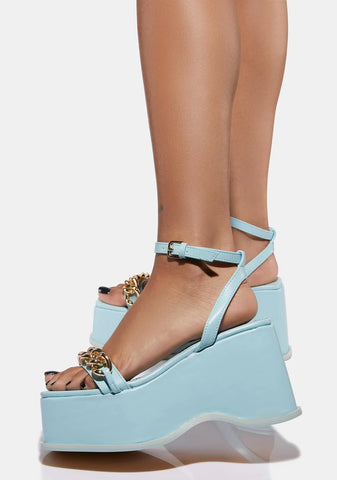 Periwinkle You Got Served Platform Sandals