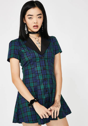 You Don't Exist Plaid Dress