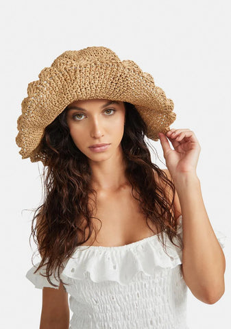 Tan Strawberry Thoughts Sun Hat