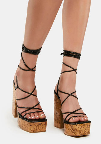 Elliette Cork Platform Heels