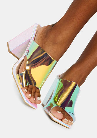 Chrome Stellar Attitude Iridescent Mules