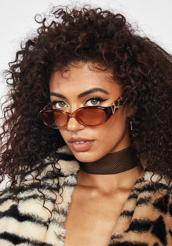 Twins Brown Oval Sunglasses