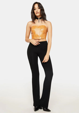 Camel Easy On Me Crop Top