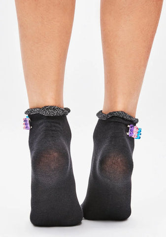 Night Always A Treat Ruffle Crew Socks