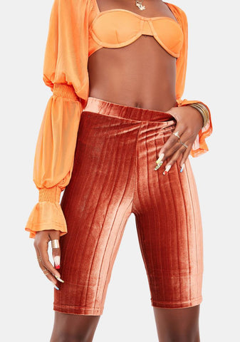 Star Anise Ribbed Biker Shorts