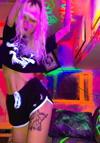 Baby Baphomet Goat Retro Booty Shorts