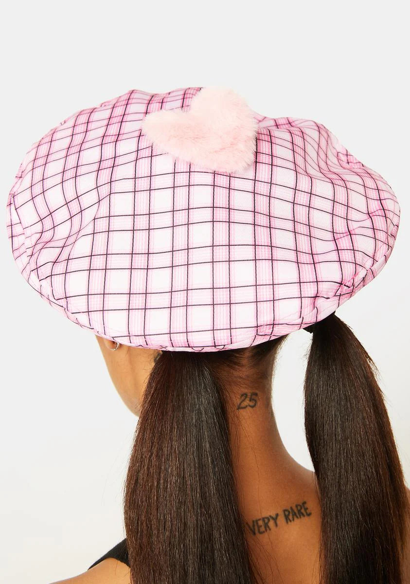 Heart In The Clouds Plaid Beret