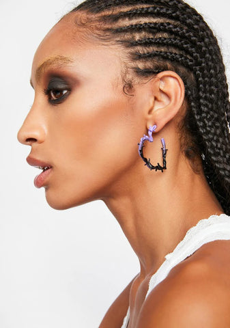 No Precautions Barbed Wire Heart Earrings