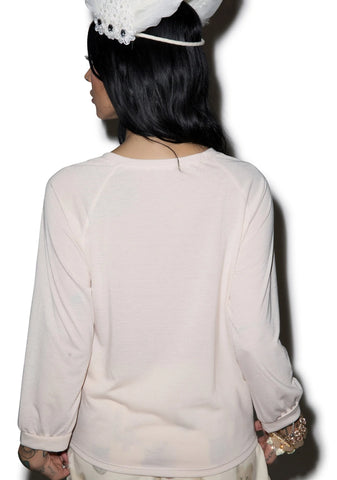 Snow Foxy Raglan - White